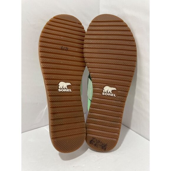 Sorel Sandal Ella Flip Flop Leather Sandal Women’s Green Thong size 7-7.5 - Picture 5 of 5